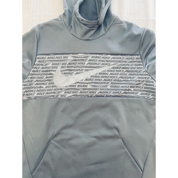 SOLD- Nike Dri-Fit Black Hoodie Sweatshirt Men’s  M Swoosh Logo Fleece Pullover - Picture 6 of 12